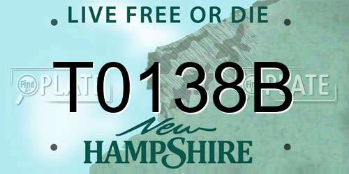 T0138B New Hampshire License Plate