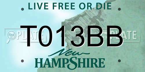 T013BB New Hampshire License Plate