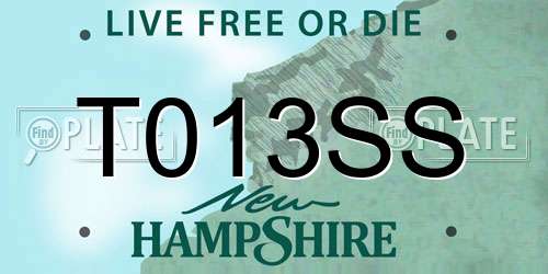 T013SS New Hampshire License Plate