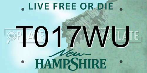 T017WU New Hampshire License Plate
