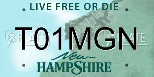 T01MGN New Hampshire License Plate
