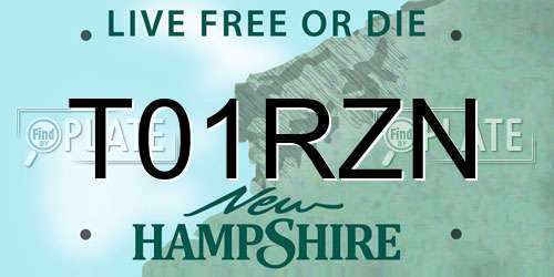 T01RZN New Hampshire License Plate