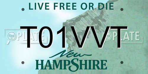 T01VVT New Hampshire License Plate