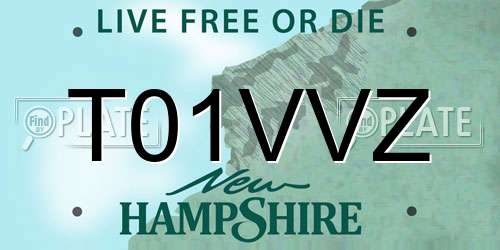 T01VVZ New Hampshire License Plate