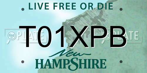 T01XPB New Hampshire License Plate