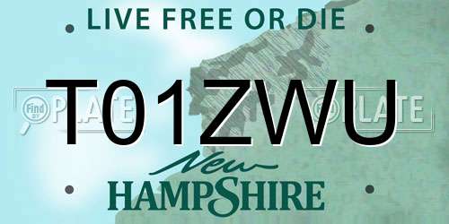 T01ZWU New Hampshire License Plate