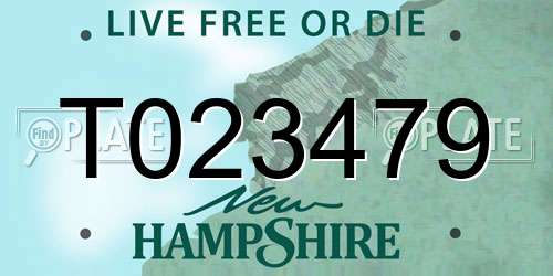 T023479 New Hampshire License Plate