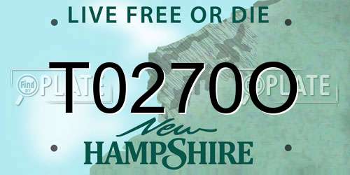 T0270O New Hampshire License Plate