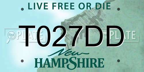 T027DD New Hampshire License Plate