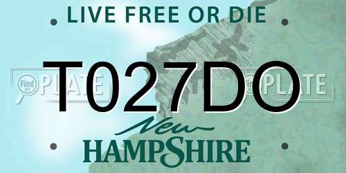 T027DO New Hampshire License Plate
