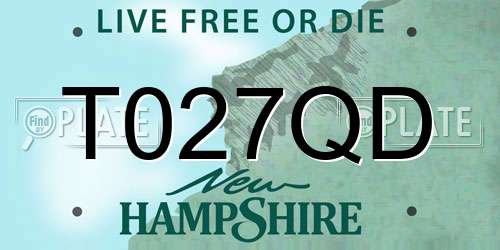 T027QD New Hampshire License Plate