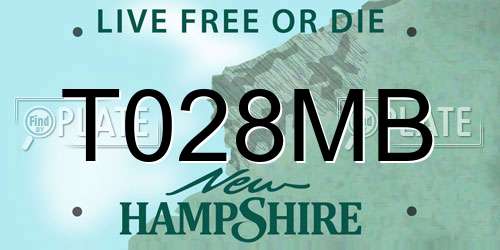 T028MB New Hampshire License Plate