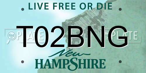 T02BNG New Hampshire License Plate