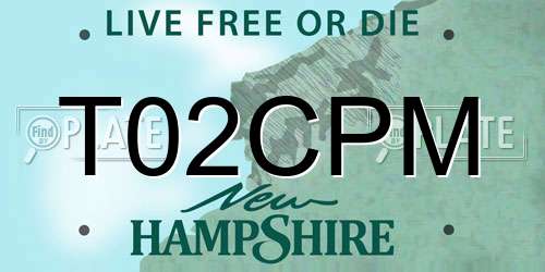 T02CPM New Hampshire License Plate