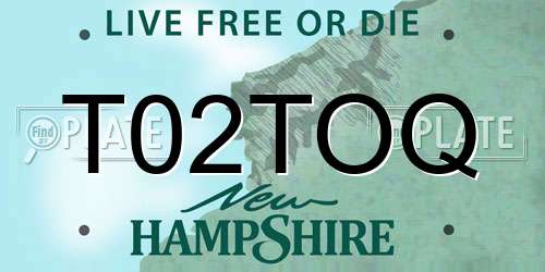 T02TOQ New Hampshire License Plate