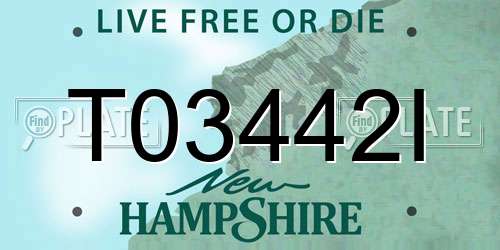 T03442I New Hampshire License Plate
