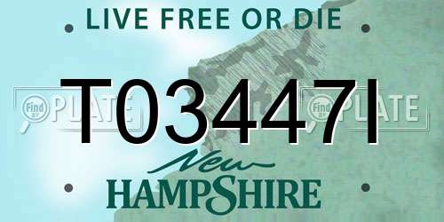 T03447I New Hampshire License Plate