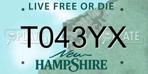 T043YX New Hampshire License Plate