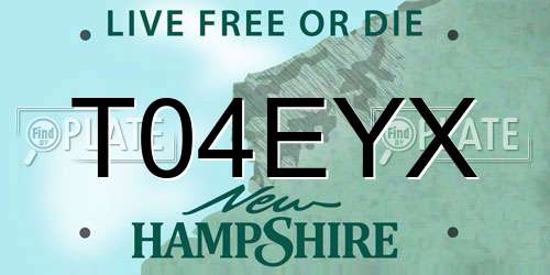 T04EYX New Hampshire License Plate