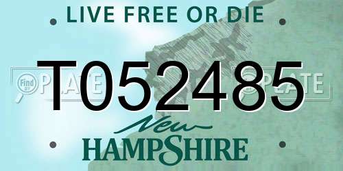 T052485 New Hampshire License Plate