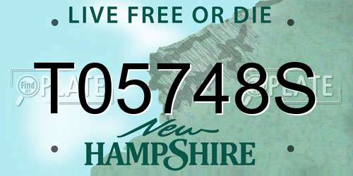 T05748S New Hampshire License Plate