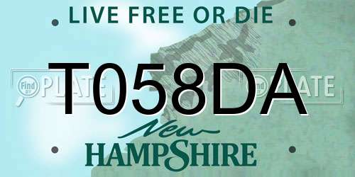 T058DA New Hampshire License Plate