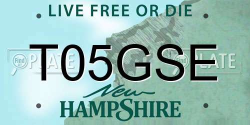 T05GSE New Hampshire License Plate