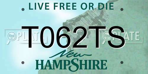 T062TS New Hampshire License Plate