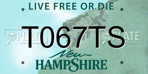 T067TS New Hampshire License Plate