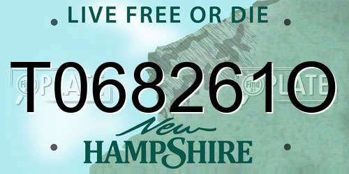 T068261O New Hampshire License Plate