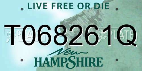 T068261Q New Hampshire License Plate