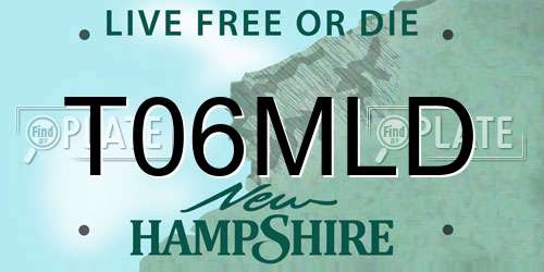 T06MLD New Hampshire License Plate