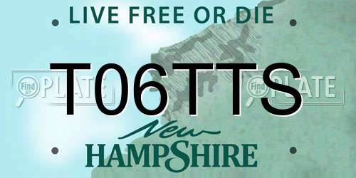T06TTS New Hampshire License Plate