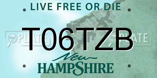 T06TZB New Hampshire License Plate