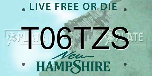 T06TZS New Hampshire License Plate