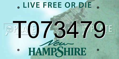 T073479 New Hampshire License Plate