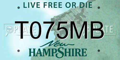 T075MB New Hampshire License Plate