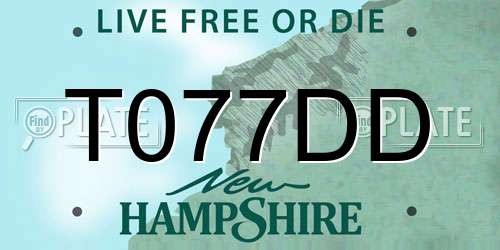 T077DD New Hampshire License Plate