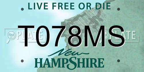 T078MS New Hampshire License Plate