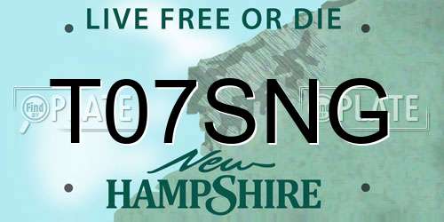 T07SNG New Hampshire License Plate
