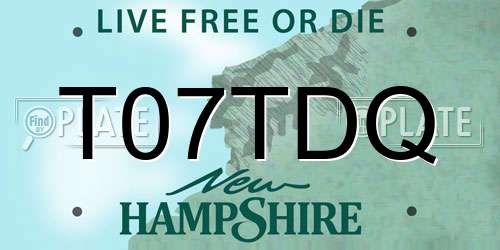 T07TDQ New Hampshire License Plate