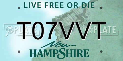 T07VVT New Hampshire License Plate