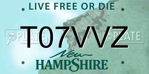 T07VVZ New Hampshire License Plate