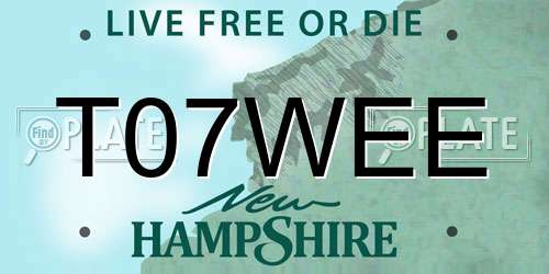 T07WEE New Hampshire License Plate