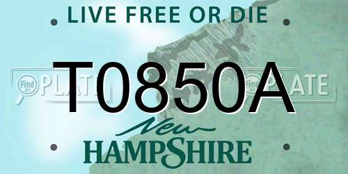 T0850A New Hampshire License Plate
