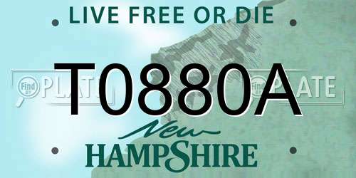 T0880A New Hampshire License Plate