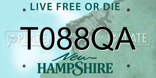 T088QA New Hampshire License Plate