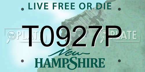 T0927P New Hampshire License Plate