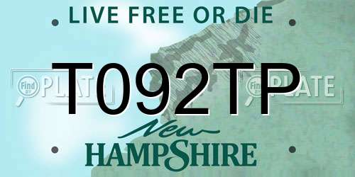 T092TP New Hampshire License Plate