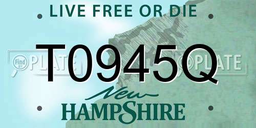 T0945Q New Hampshire License Plate